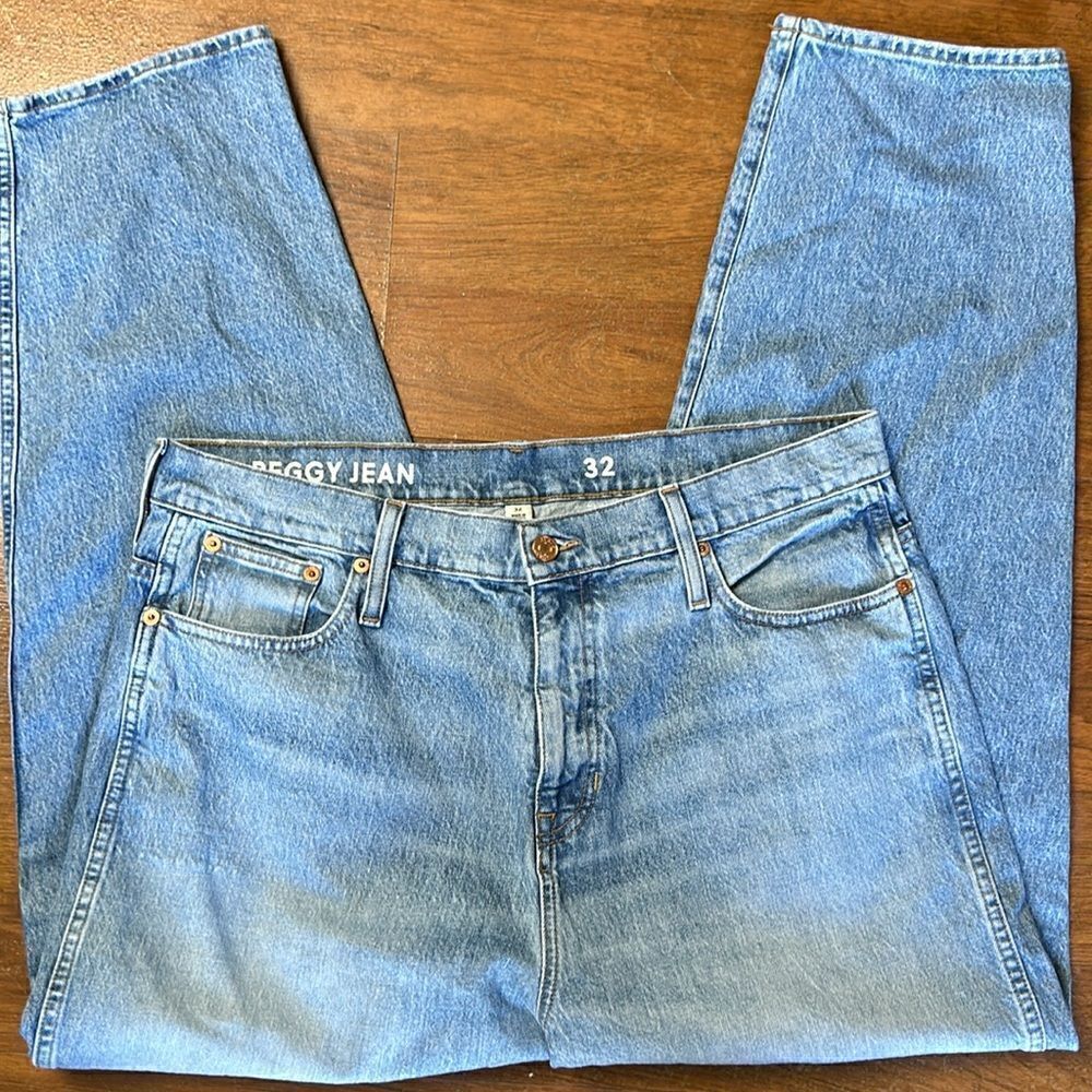New Women’s J CREW High-rise Peggy tapered jean Blue delancey sZ 32 80s vintage - Picture 10 of 13
